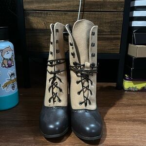 Victorian canvas/PVC Style Boots